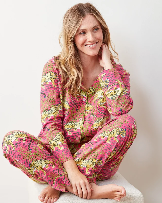 Weekend Deals That Excite Bagheera - Flannel Long PJ Set - Hot Pink
