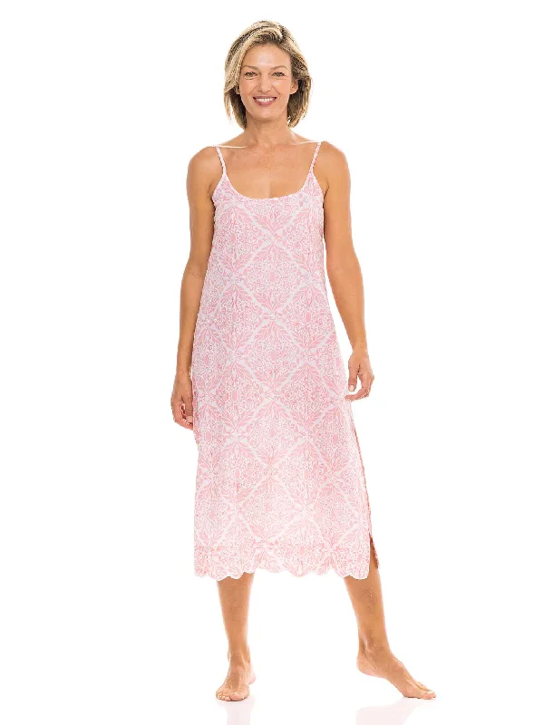 Extra Discount Coral Filigree Slip Nightgown