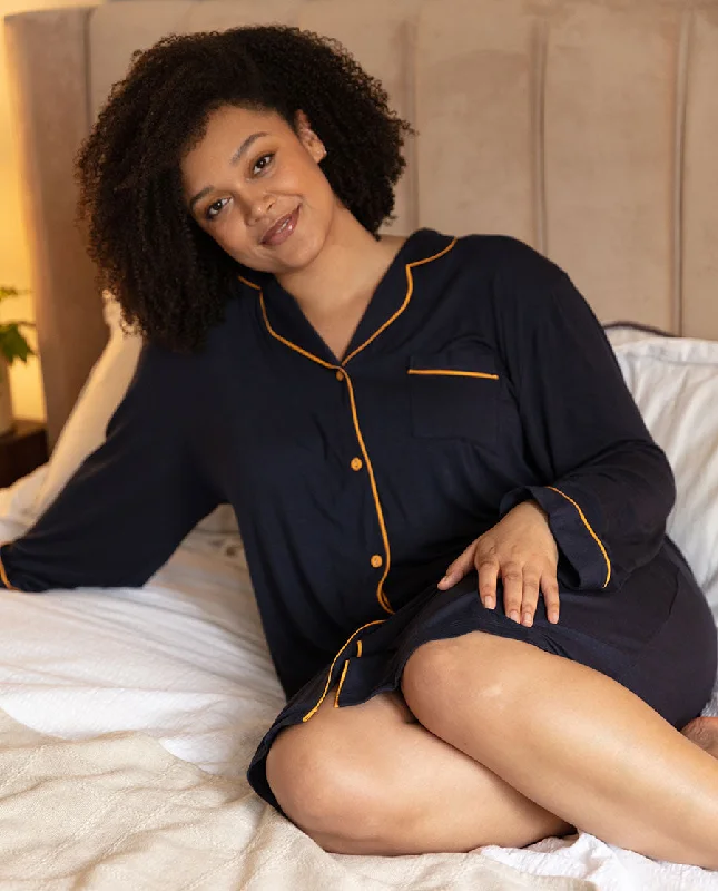 Hurry In Cosmo Navy Revere Jersey Nightshirt