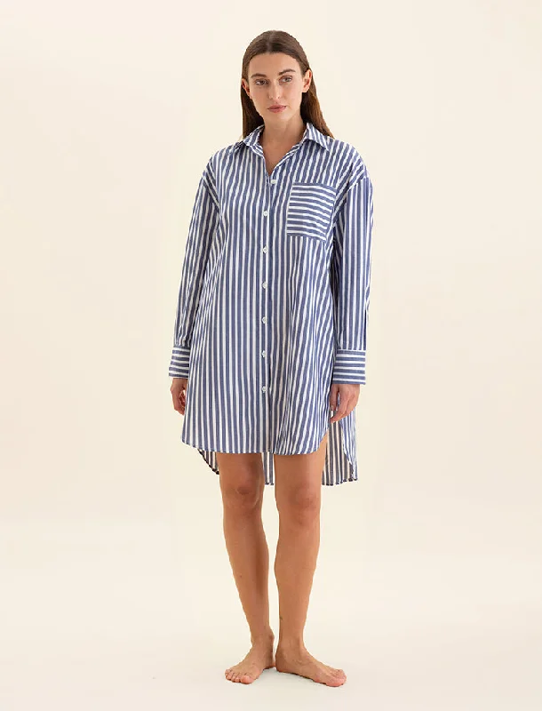 Cash Savings Cotton Stripe Shirting Nightshirt