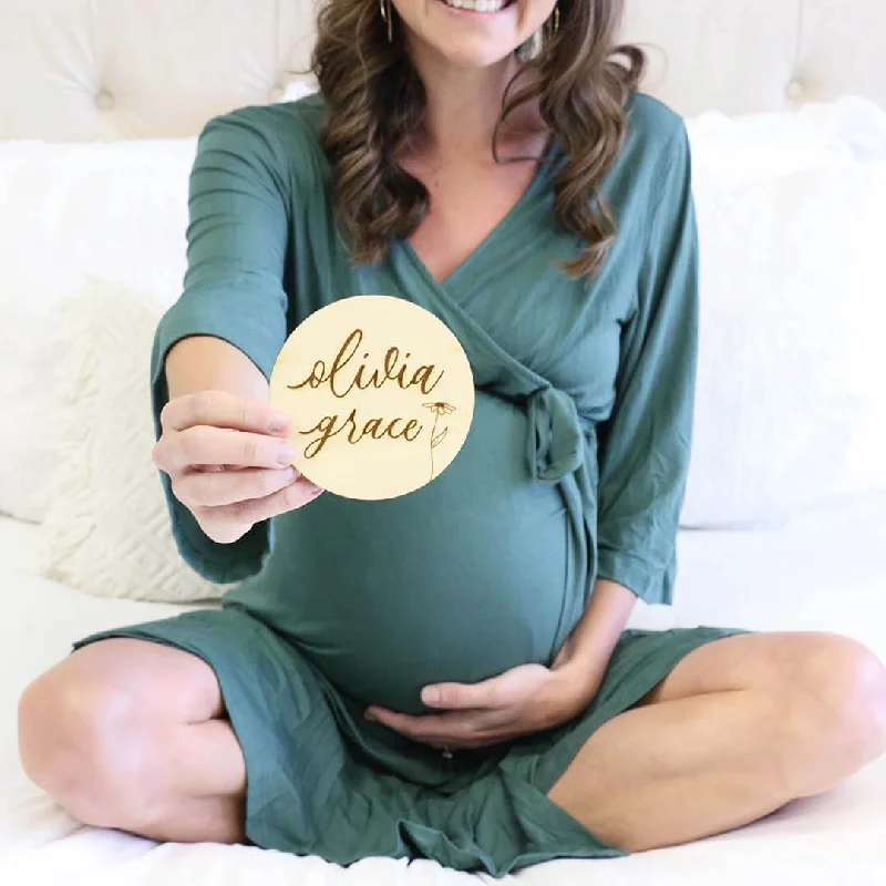 Limited Offer Emerald Bamboo Knit Maternity Robe