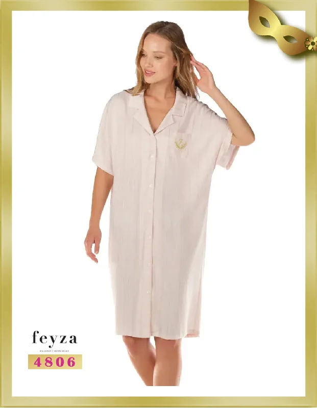 Weekend Offers That Thrill Short Buttoned Nightshirt 4806