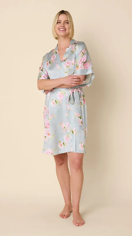 Super Savings Eden Rose Silk Kimono Robe