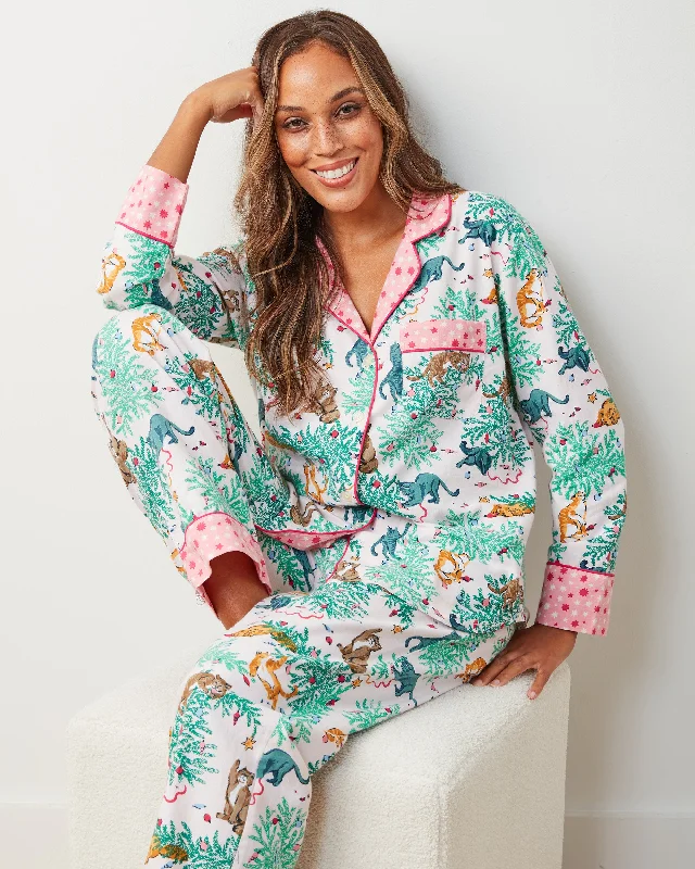 Weekend Offers That Shine Frisky Firs - Flannel Long PJ Set - Sweet Cream