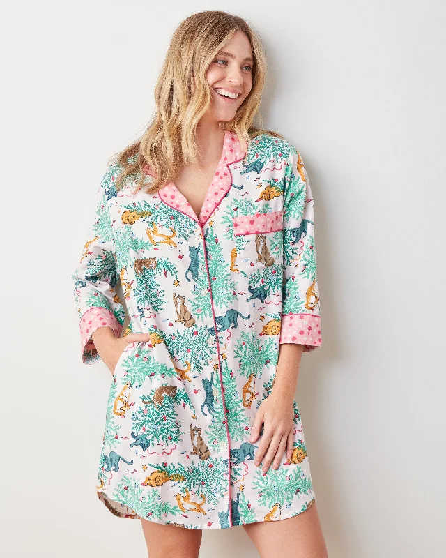 Fantastic Savings Frisky Firs - Flannel Sleep Shirt - Sweet Cream