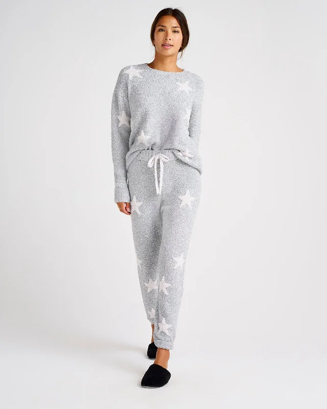 Weekend Discounts to Delight Fuzzy Star Sweater PJ Set