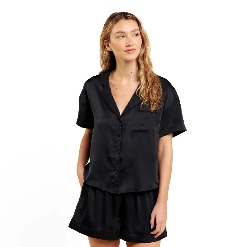 Half Price Heart Pajama Set | Black