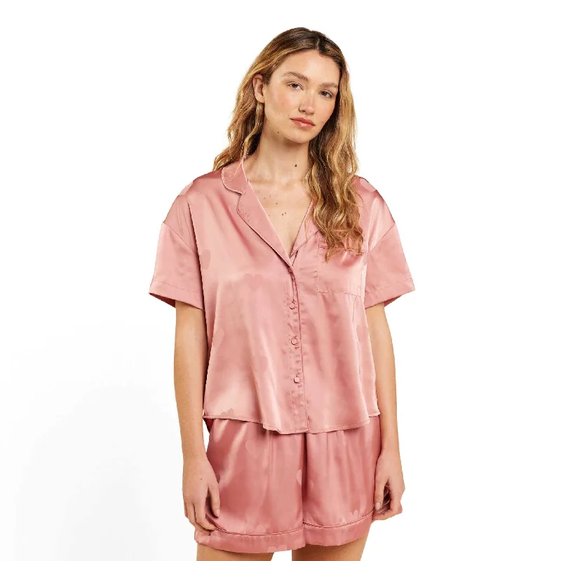 Weekend Deal Heart Pajama Set | Dusty Rose