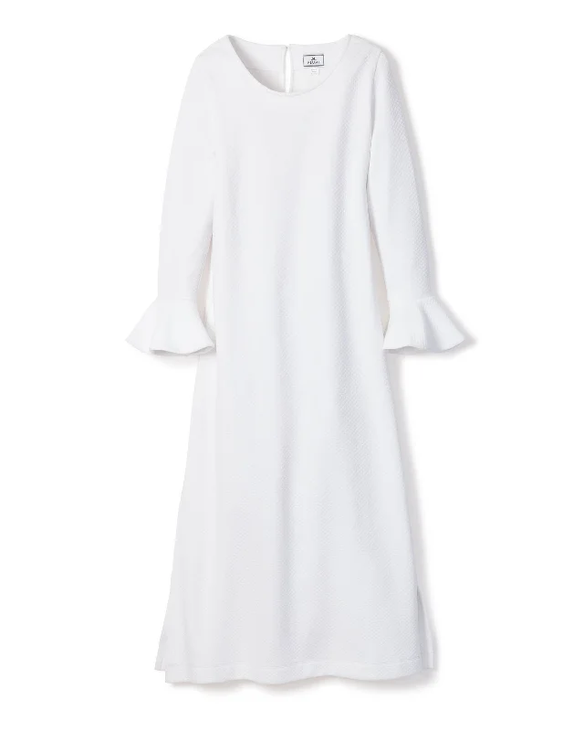 Weekend Specials to Relish Women's Pima Ophelia Nightgown in White Jacquard