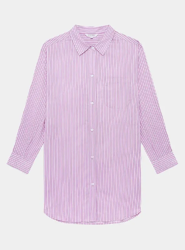 Huge Savings Mauve Stripe Women's Organic Cotton Nightshirt