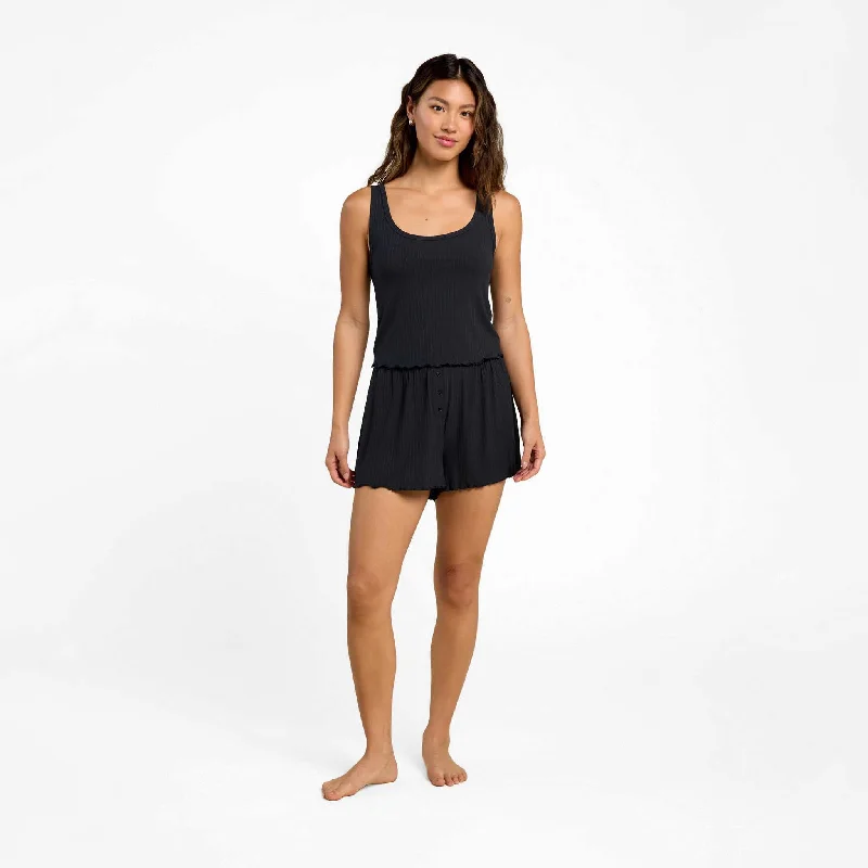 Weekend Savings Spree Mini Rib Cheeky Short | Black