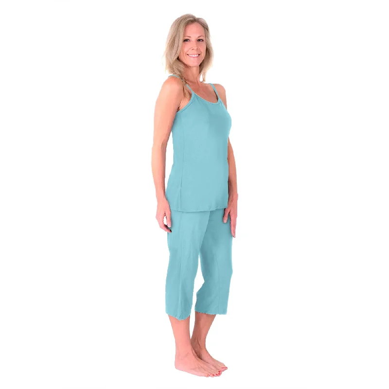Weekend Bargains to Celebrate Women's Moisture Wicking Cami Drawstring Capri Pajama Set