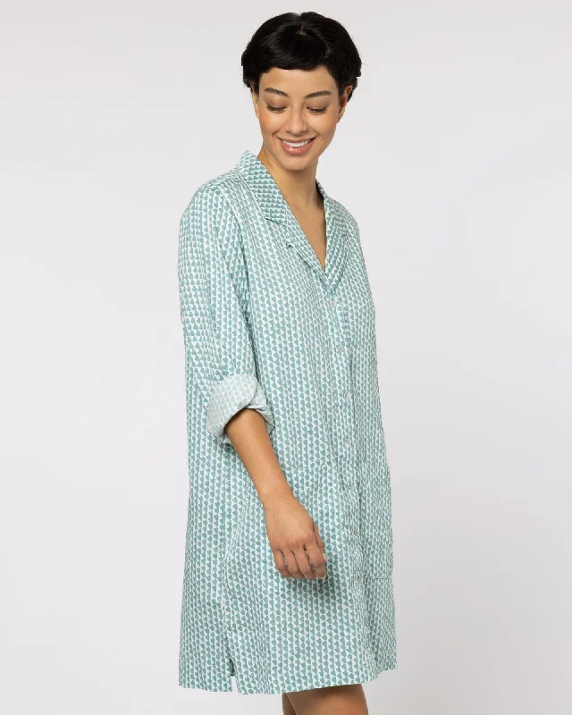 Super Sale Organic Cotton Teal Nightshirt, Hounds of Love