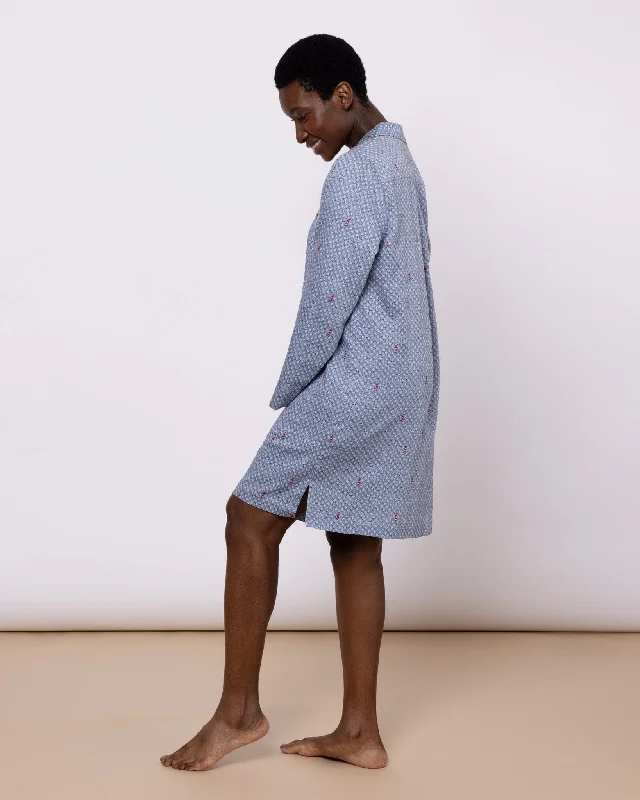Low Cost Organic Cotton Twill Blue Nightshirt, Port in a Storm