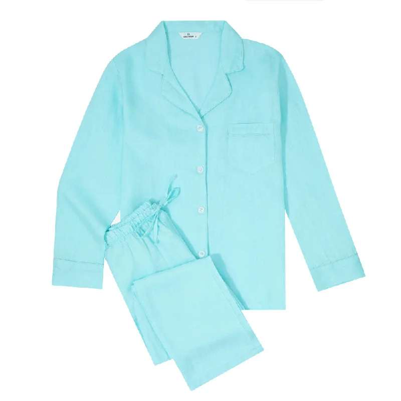 Great Deal Noble Mount 100% Linen Womens Pajama Set for Summer