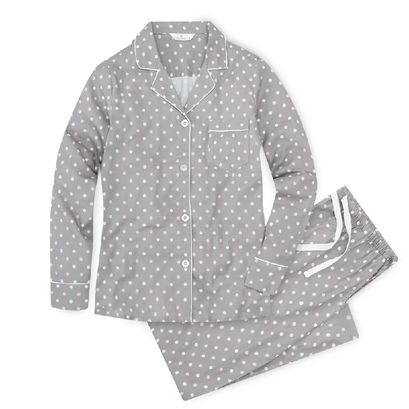 Polka Dots - Gray Pink White