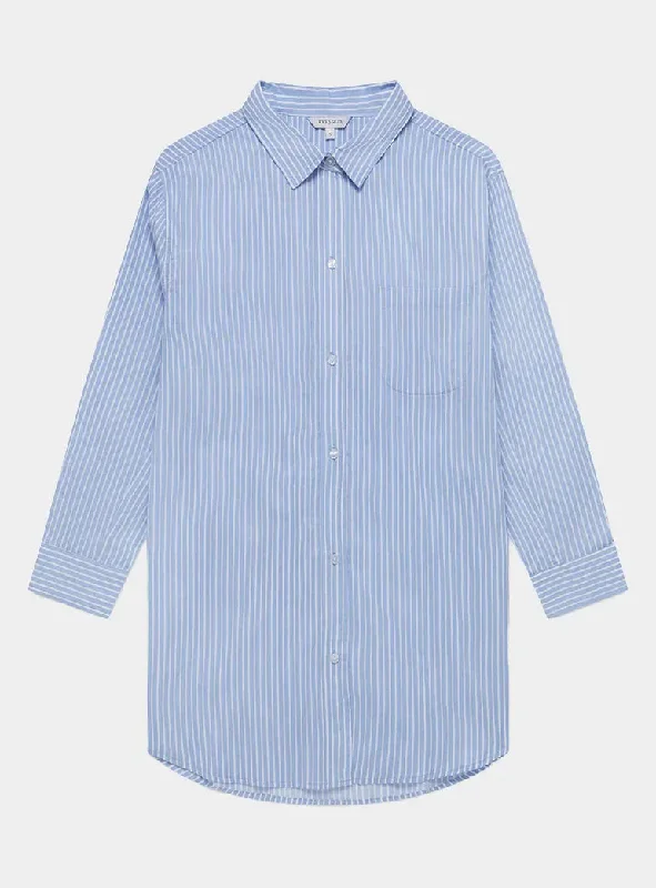 Buy Today Blue & White Stripe Women's Organic Cotton Nightshirt