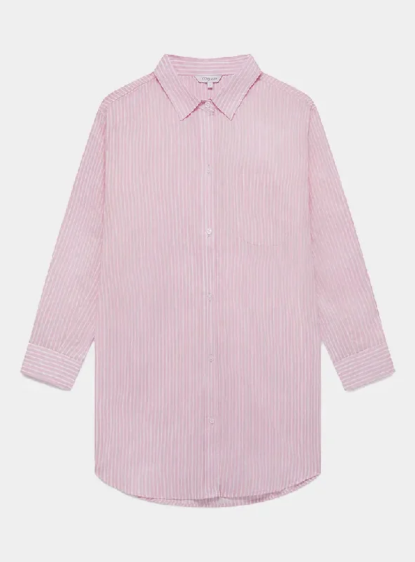 Lowest Rates Pink & White Stripe Women's Organic Cotton Nightshirt