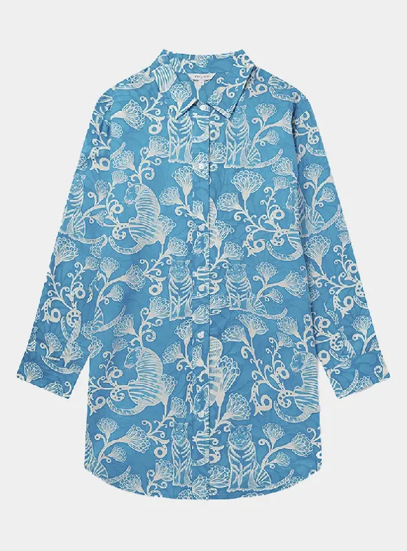 Clearance Sale Tiger & Florals Women's Organic Cotton Nightshirt