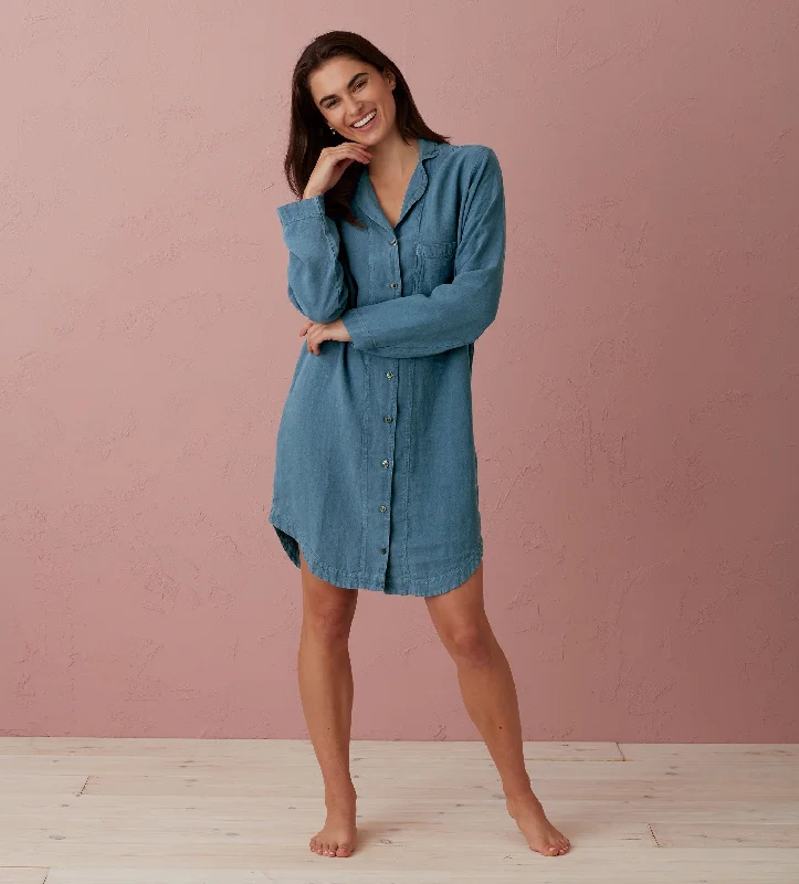 Unbeatable Deal Peacock Bella 100% Linen Nightshirt
