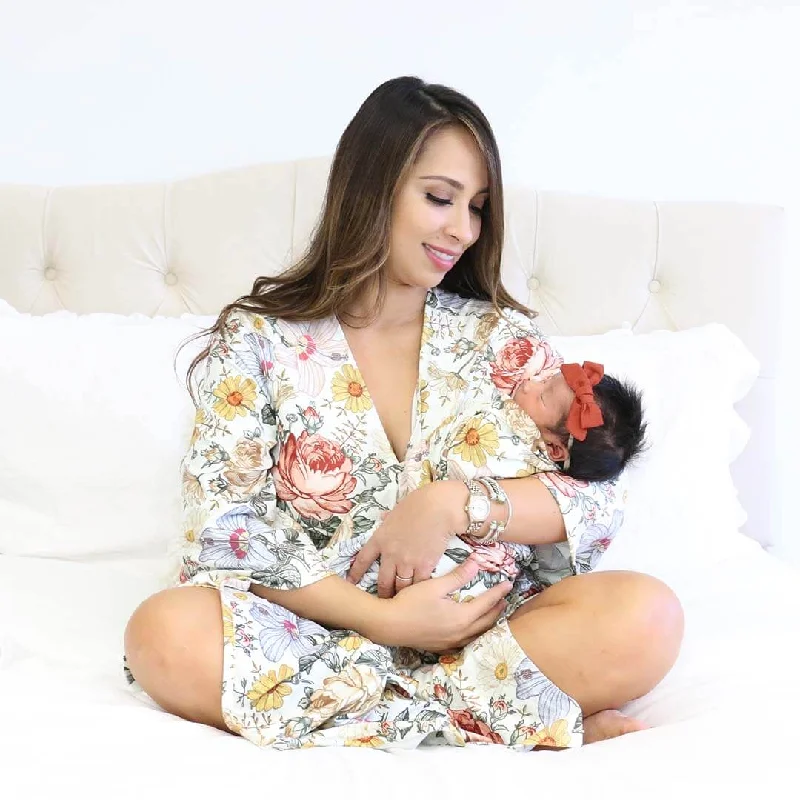 Shop Now Peyton's Vintage Floral Knit Maternity Robe