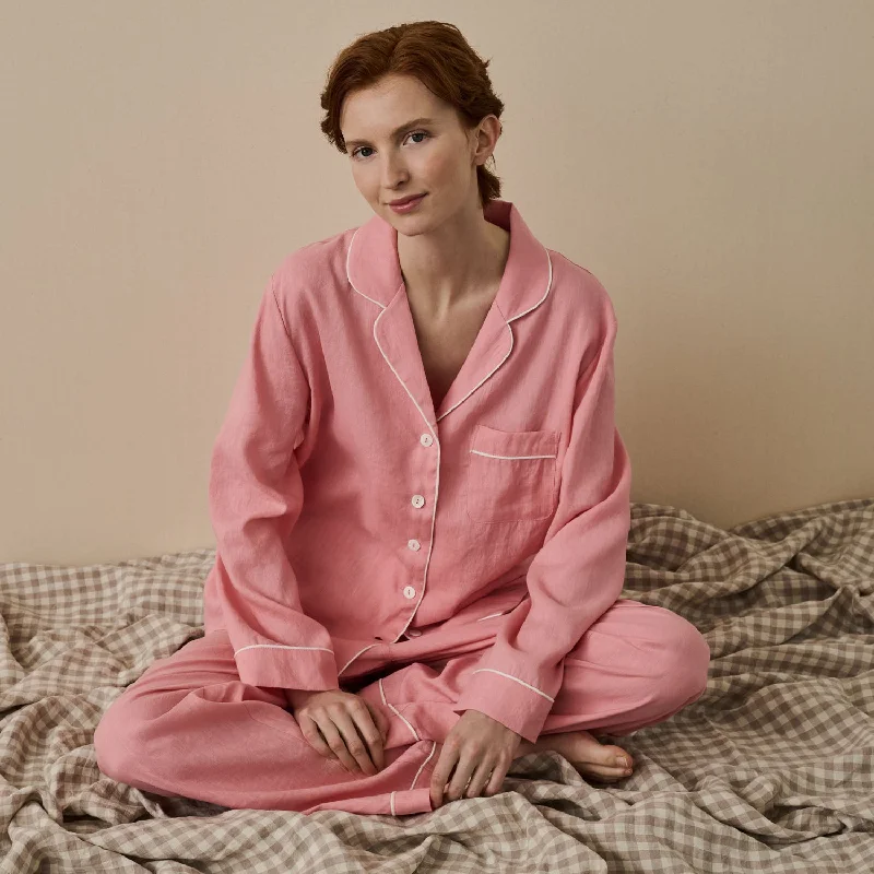 Weekend Deals That Spark Pink Bloom Linen Pajama Set