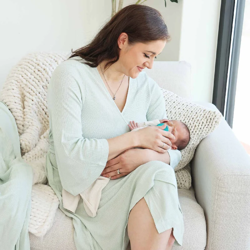 Weekend Specials to Savor Pistachio Waffle Bamboo Knit Maternity Robe