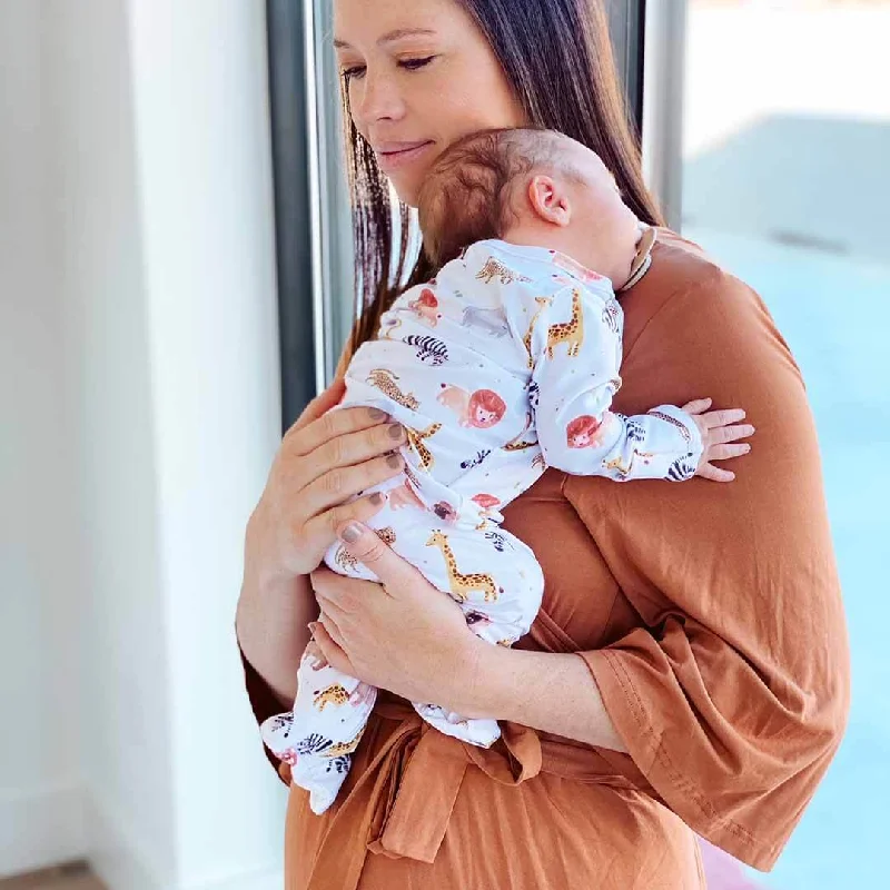Online Deal Camel Bamboo Knit Maternity Robe