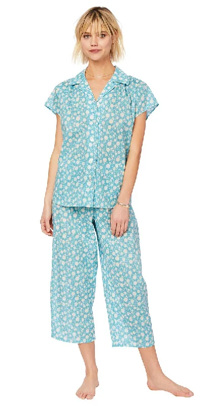 Time-Limited Offer Capri Pajama Set - Dandelion Voile Print