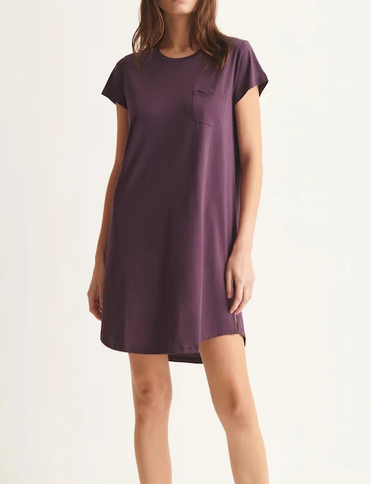 Weekend Offers That Shine Skin Organic Pima Cotton Essentials Carissa Sleepshirt, PLUM