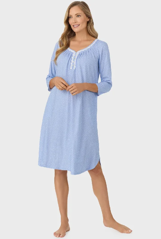 Weekend Specials to Snag Sky Blue Dot 3/4 Sleeve Nightgown