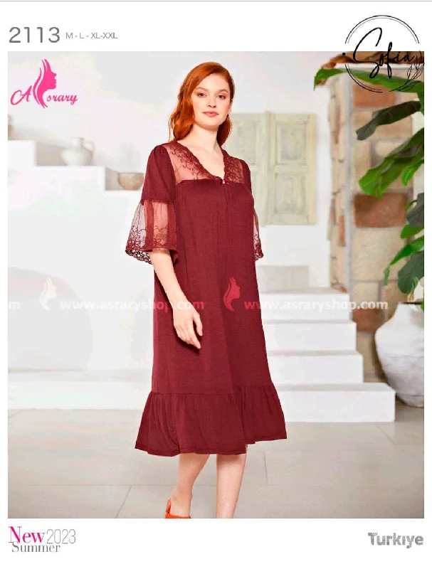 Great Bargain Lace Detailed Nightgown 2113