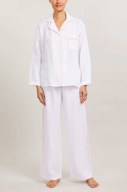 Value Deals Sport Linen PJ Set - Piped in Shell Coral