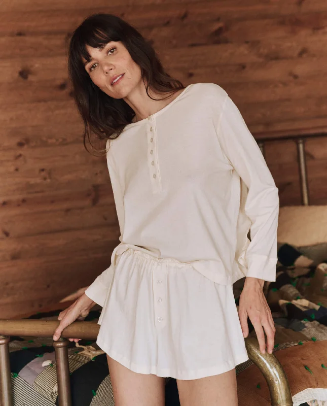 Weekend Bargains Galore The Crop Sleep Henley. -- Washed White