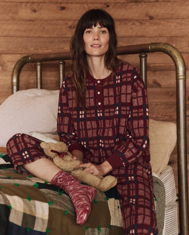 Weekend Specials to Relish The Plush Fleece Henley Sleep Sweatshirt. -- Fireside Plaid Weekend Specials to Relish The Plush Fleece Henley Sleep Sweatshirt. -- Fireside Plaid