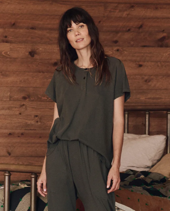 Weekend Deals That Dazzle The Raglan Sleep Henley. -- Washed Black