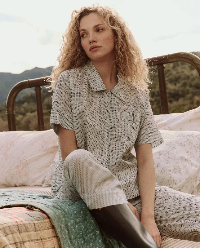 Weekend Shopping Extravaganza The Short Sleeve Pajama Shirt. -- Blue Star Print