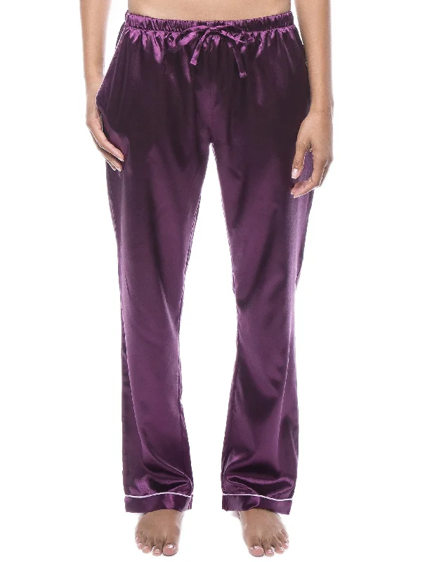 Unbeatable Deal Women's Satin Lounge Pant - Dark Purple