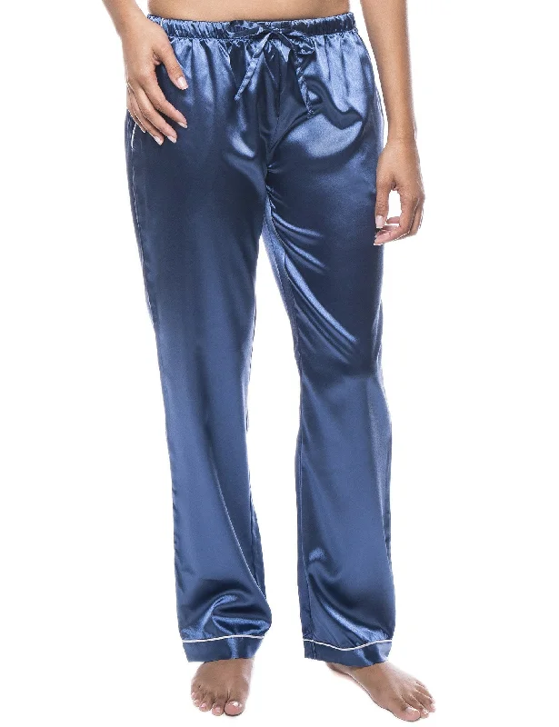 Steals and Deals Women's Satin Lounge Pant - Navy