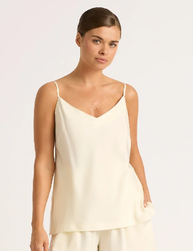 Weekend Specials to Enjoy Vegan Silk Sleep Cami - Pearl