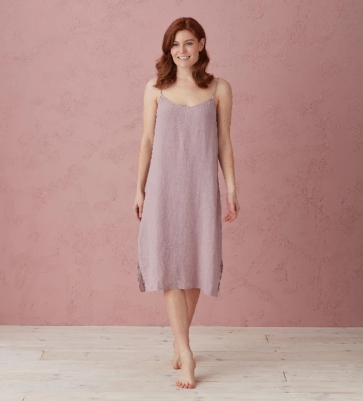Weekend Discounts to Delight Vintage Rose Alice 100% Linen Cami Nightie