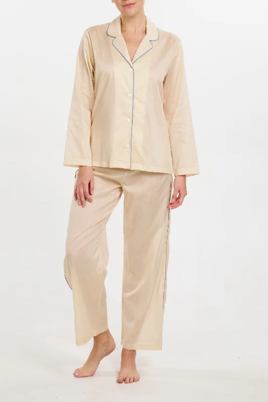 Unwind with Weekend Discounts Wide Leg Sport PJ Set - Sand Piped in Navy