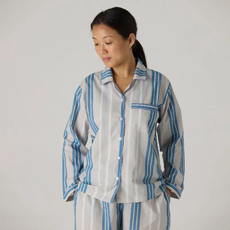 Deal of the Day Women Coastal Striped Pajama Set