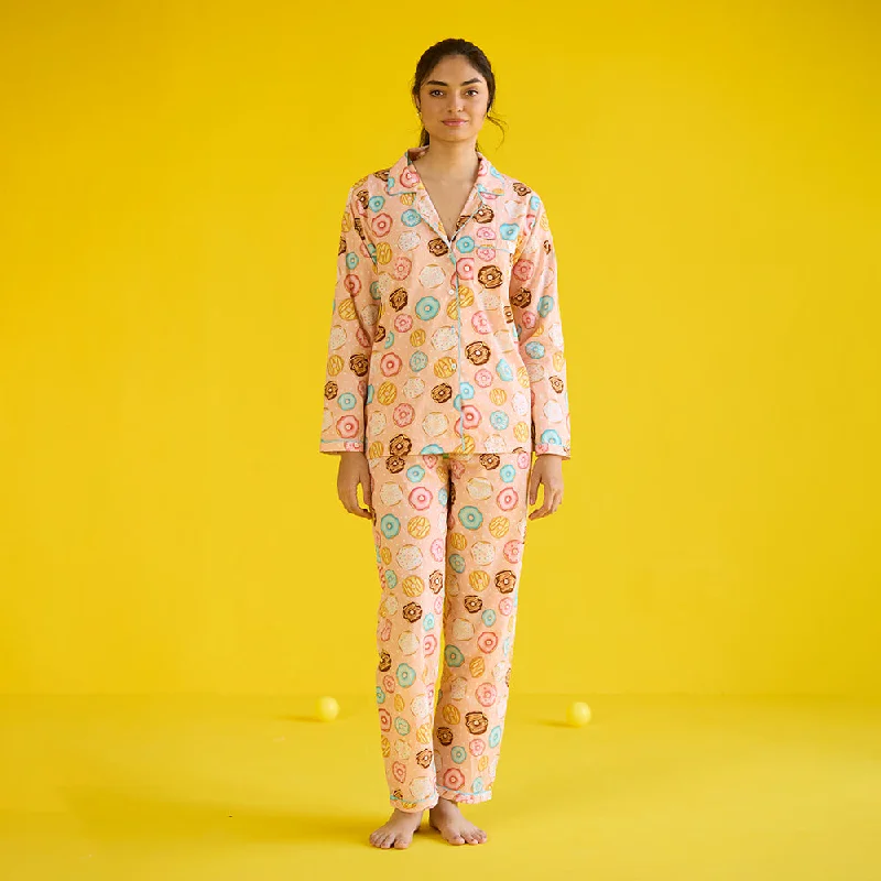 Year-End Sale Women Doughnut Peach Pajama Set
