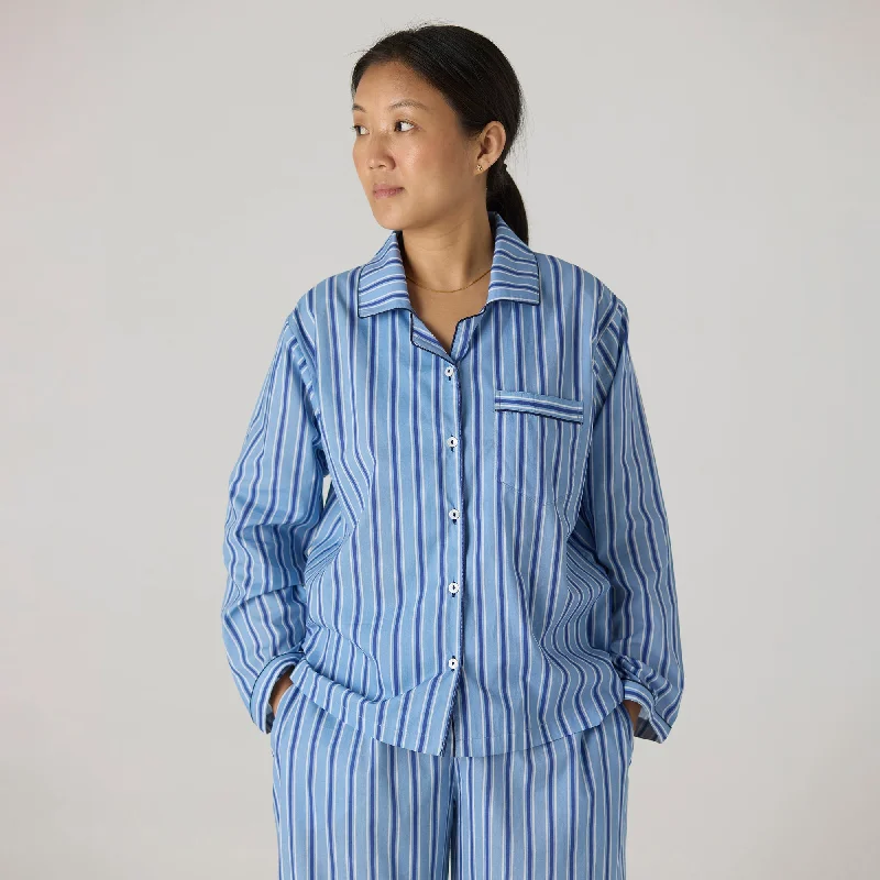 Final Clearance Women Nautical Striped Pajama Set