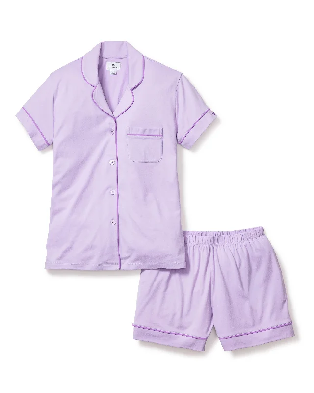 Sale Event Women's Pima Short Sleeve Short Set in Lavender