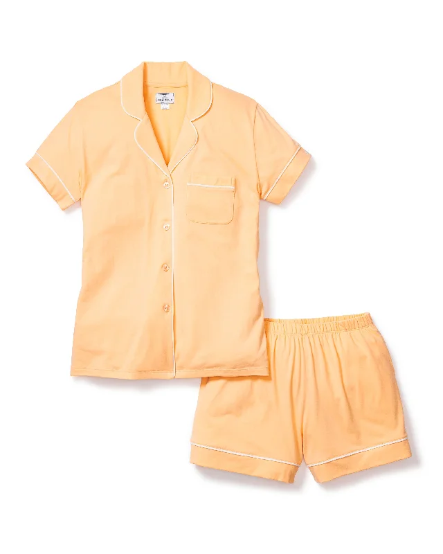 Weekend Discounts to Snag Women's Pima Short Sleeve Short Set in Peach