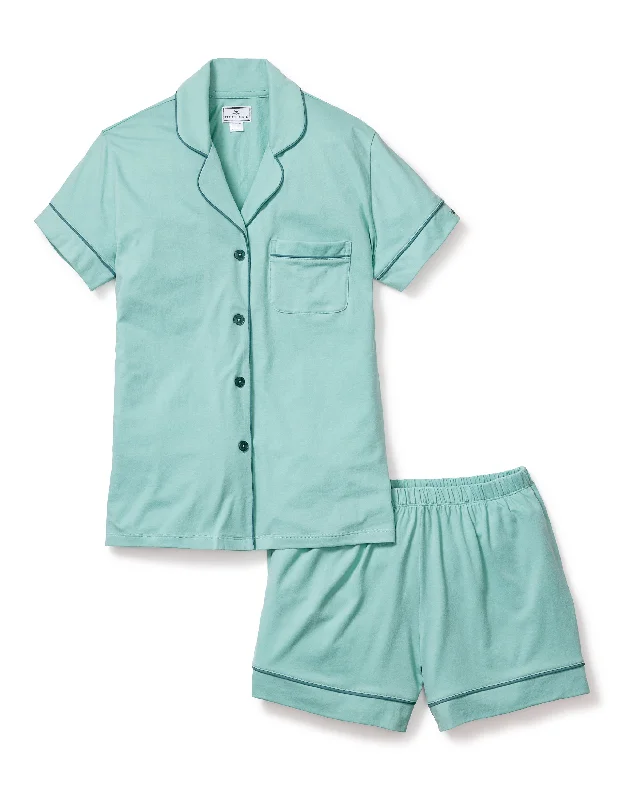 Weekend Savings Spectacular Women's Pima Short Sleeve Short Set in Seaglass