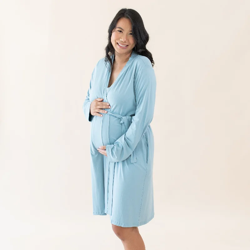 Reduced Price Women’s Lounge Robe in Dusty Blue