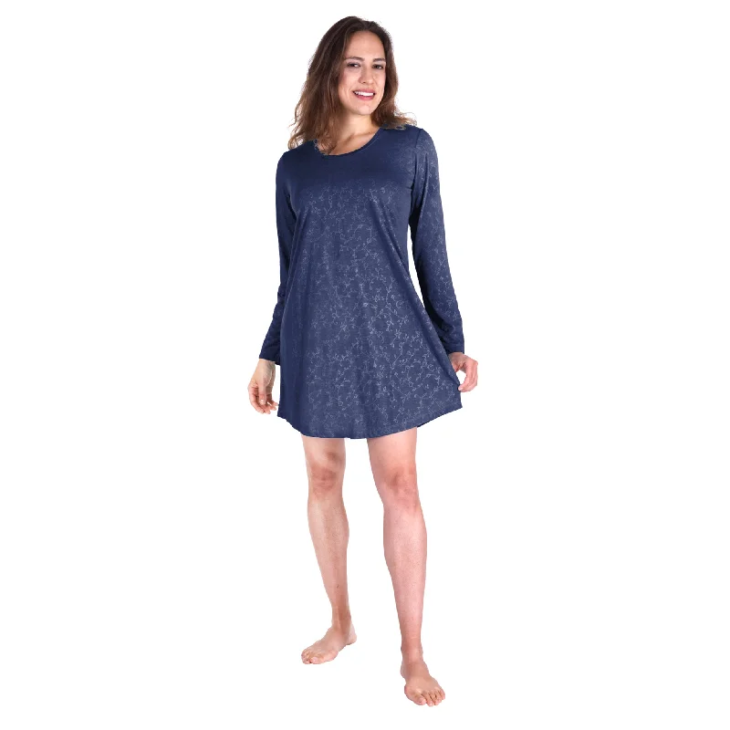 Weekend Discounts to Savor Women's Moisture Wicking Long Sleeve Scoop Neck Nightshirt